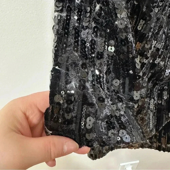 ASTR the label Women's Paris Velvet Sequin Wrap Mini Dress Small - Picture 5 of 11